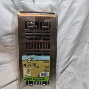 Hampton Bay Art Nouveau Steel Floor Register – 4" x 10", Brushed Nickel